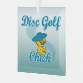 Disc Golf Chick #3 Ornament Aus Glas (Vorderseite links)