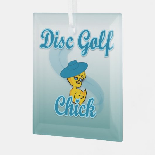 Disc Golf Chick #3 Ornament Aus Glas (Vorderseite links)