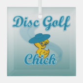 Disc Golf Chick #3 Ornament Aus Glas (Vorderseite)