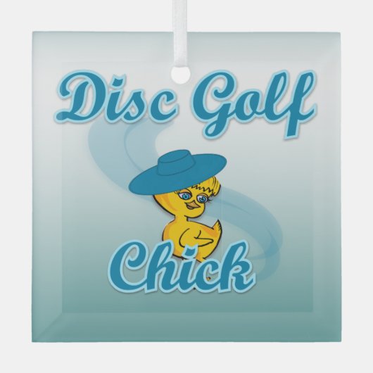 Disc Golf Chick #3 Ornament Aus Glas (Vorderseite)