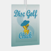 Disc Golf Chick #3 Ornament Aus Glas (Vorderseite Rechts)