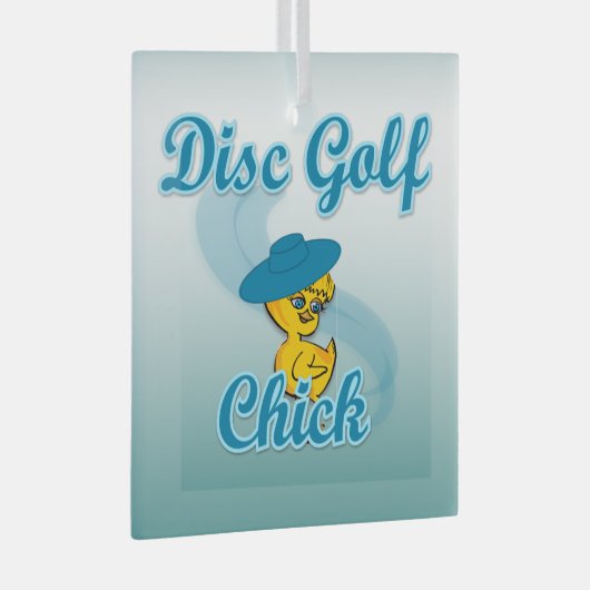 Disc Golf Chick #3 Ornament Aus Glas (Vorderseite Rechts)