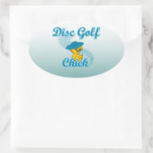 Disc Golf Chick #3 Ovaler Aufkleber (Tasche)