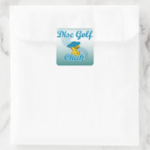 Disc Golf Chick #3 Quadratischer Aufkleber (Tasche)