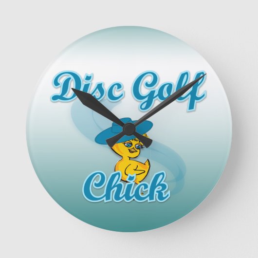 Disc Golf Chick #3 Runde Wanduhr (Vorderseite)
