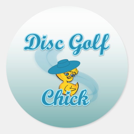 Disc Golf Chick #3 Runder Aufkleber (Vorderseite)