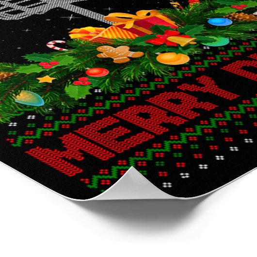 Disc Golf Christmas Pajamas Ugly Xmas Sweaters Mer Poster (Ecke)