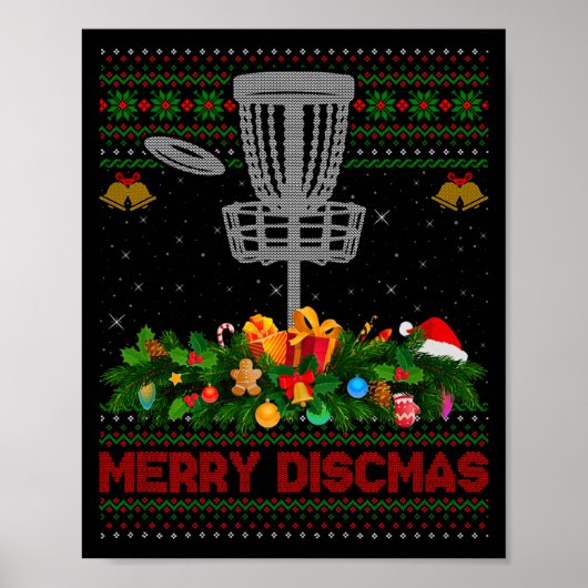 Disc Golf Christmas Pajamas Ugly Xmas Sweaters Mer Poster (Vorne)
