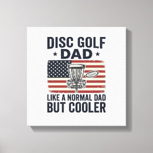 Disc Golf Dad Vintage Flag Lustiges Shirt Design_1 Leinwanddruck