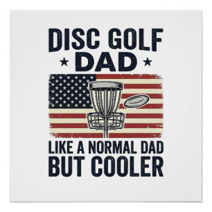 Disc Golf Dad Vintage Flag Lustiges Shirt Design_1 Poster