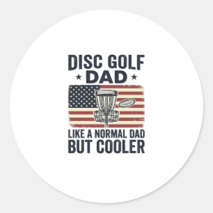 Disc Golf Dad Vintage Flag Lustiges Shirt Design_1 Runder Aufkleber