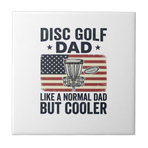 Disc Golf Dad Vintage-Flagge Lustiges Shirt-Design Fliese