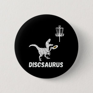 Disc Golf Dinosaur Frolfing T-Rex Dino Lustiger Di Button