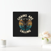 Disc Golf Disc Golf Basket Quadratische Wanduhr (Zuhause)