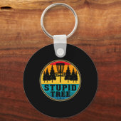 Disc Golf Dummer Baum - Disc Golf _1  Schlüsselanhänger (Vorderseite)