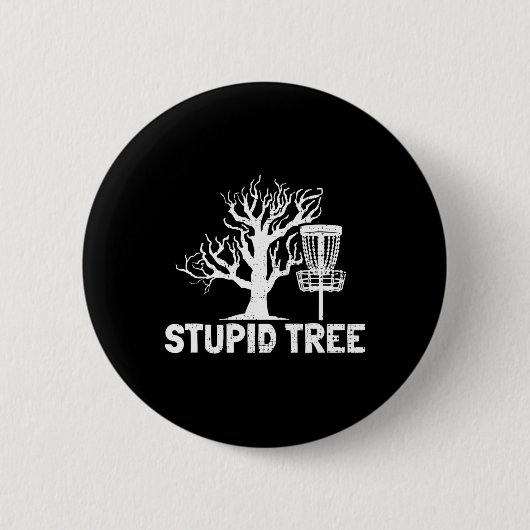 Disc Golf Dummer Baum Substantiv Wörterbuch Gesche Button (Vorderseite)