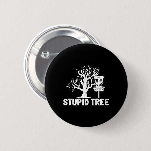 Disc Golf Dummer Baum Substantiv Wörterbuch Gesche Button (Vorne & Hinten)