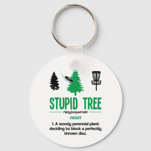 Disc Golf Dummer Baum Substantiv Wörterbuch Gesche Schlüsselanhänger (Vorderseite)