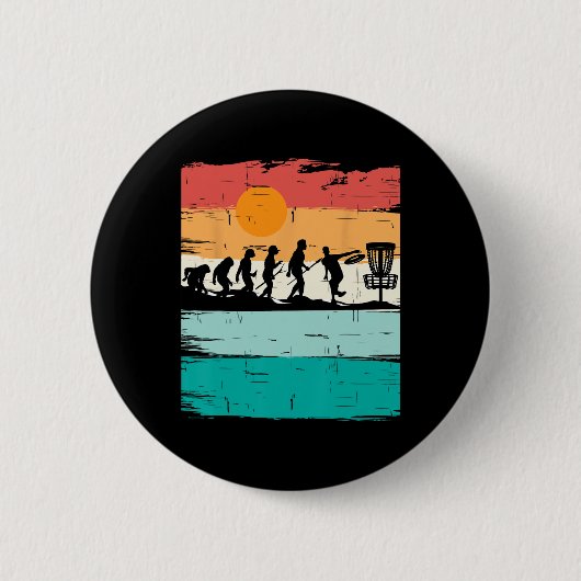 Disc Golf Evolution - Disc Golf Spieler Flugdiscus Button (Vorderseite)