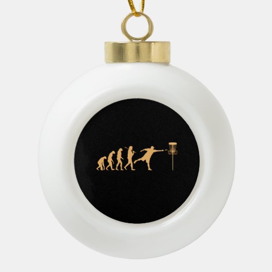 Disc Golf Evolution Keramik Kugel-Ornament (Vorderseite)