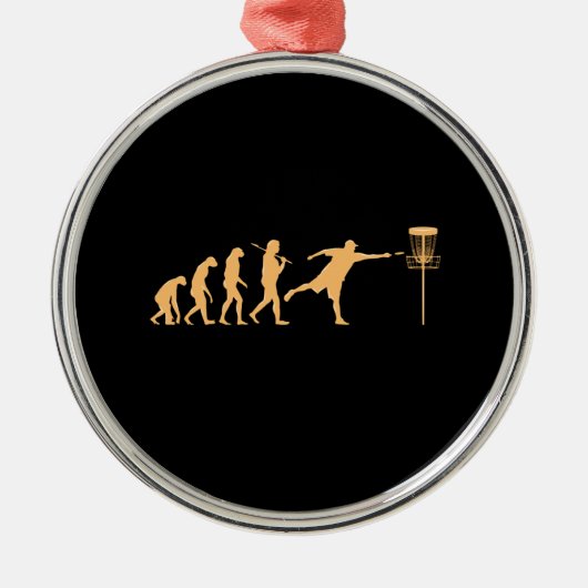 Disc Golf Evolution Ornament Aus Metall (Vorne)