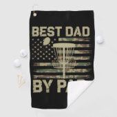 Disc Golf Frisbee Best Dad Par Camo US flag Golfer Golfhandtuch (Insitu)