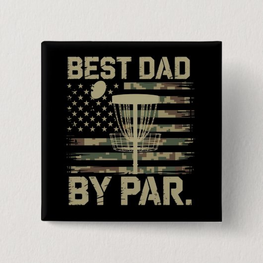 Disc Golf Frisbee Bester Vater Par Camo US-Flagge Button (Vorderseite)