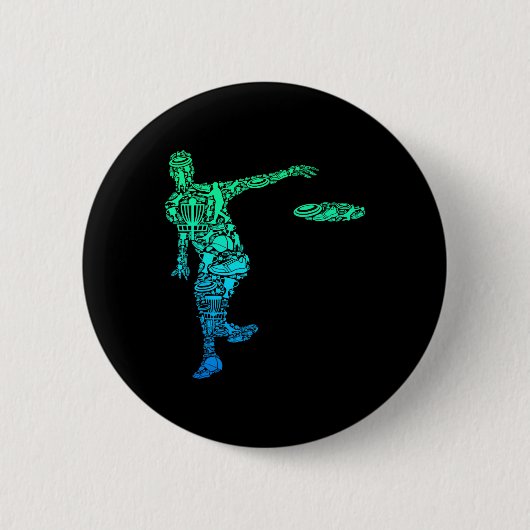 Disc Golf Frisbee Männer Kinder Jungen Button (Vorderseite)