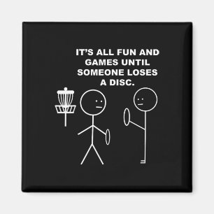 Disc Golf Frisbee Stickman Stockfigur Humor Wortsp Magnet