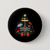 Disc Golf Frisbee Weihnachtsbaum Funny Gi Button (Vorderseite)