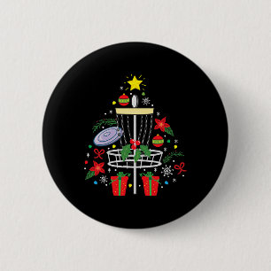 Disc Golf Frisbee Weihnachtsbaum Funny Gi Button