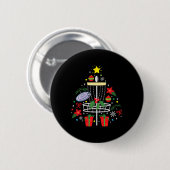 Disc Golf Frisbee Weihnachtsbaum Funny Gi Button (Vorne & Hinten)