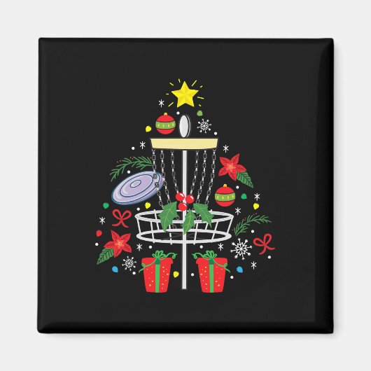 Disc Golf Frisbee Weihnachtsbaum Funny Gi Magnet (Vorne)