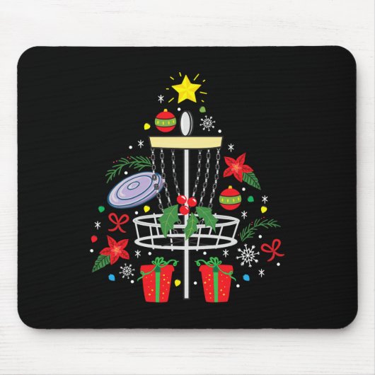 Disc Golf Frisbee Weihnachtsbaum Funny Gi Mousepad (Vorne)