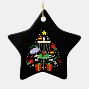 Disc Golf Frisbee Weihnachtsbaum Funny Keramik Ornament