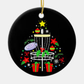 Disc Golf Frisbee Weihnachtsbaum Funny Keramik Ornament (Vorne)