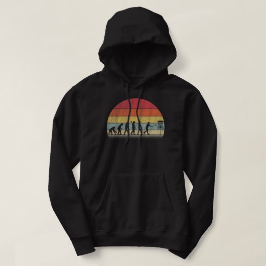 Disc Golf Geschenk Retro Evolution Disc Golf Hoodie (Design vorne)