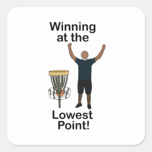Disc Golf Gewinner mit den wenigsten Punkten Golfe Quadratischer Aufkleber