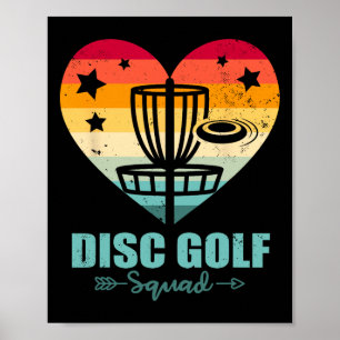 Disc Golf Gruppe Vintage Herz Lustige Disc Golf Sp Poster