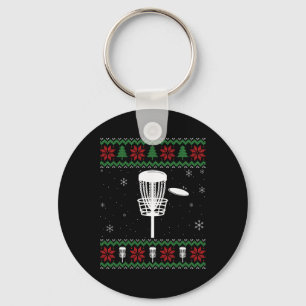 Disc Golf hässlicher Weihnachtspullover Pyjama-Ges Schlüsselanhänger