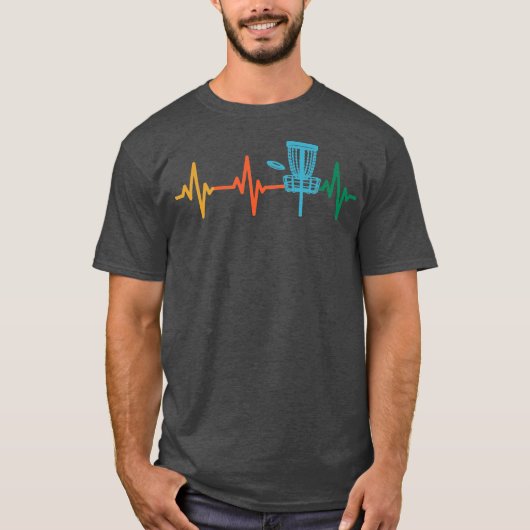 Disc Golf Heartbeat EKG Heart Rate Disk Golf T-Shirt (Vorderseite)