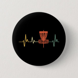 Disc Golf Herzschlag Liebe Frisbee Frolf Sport Fra Button