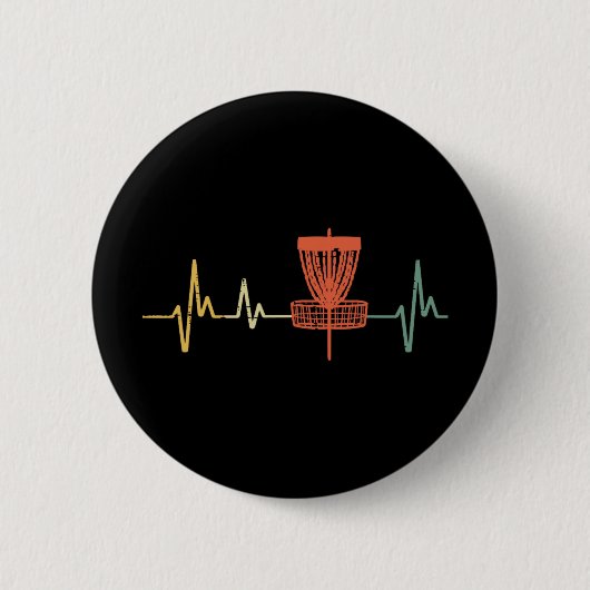 Disc Golf Herzschlag Liebe Frisbee Frolf Sport Fra Button (Vorderseite)