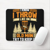 Disc Golf ich weiß ich werfe wie ein alter Mann ve Mousepad (Mit Mouse)