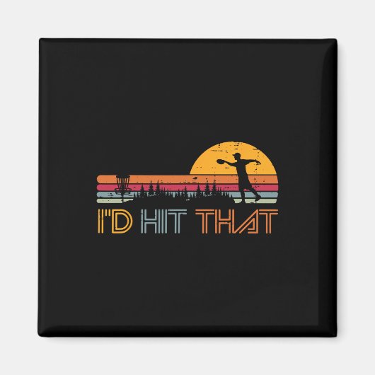 Disc Golf Id Treffe Den Retro-Frisbee-Spieler Männ Magnet (Vorne)
