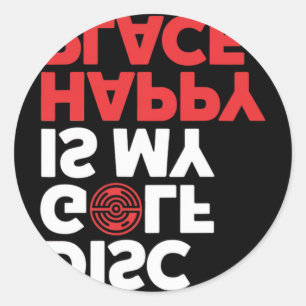 Disc Golf ist mein glücklicher Ort - Minimalist Di Runder Aufkleber