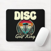 Disc Golf King Retro Wald Sonnenuntergang Mousepad (Mit Mouse)