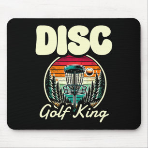 Disc Golf King Retro Wald Sonnenuntergang Mousepad