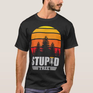 Disc Golf Korb Dummer Baum Frisbee Vintage Retro T-Shirt