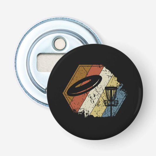 Disc Golf Korb Retro Flaschenöffner (Vorderseite)